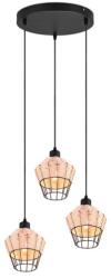 TRIO R31264036 függőlámpa Borka 3x40W | E27 - állítható magasság, fekete, natúr