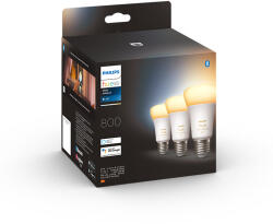 Philips Hue 8719514328266 LED izzó 3x6W | E27 | 800lm | 2200-6500K - 3 db-os készlet, szabályozható, Bluetooth, White Ambiance