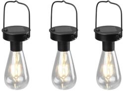 TRIO R35146132 LED napelemes kültéri függőlámpa szett Campus 3x0, 1W | IP44 - 3 db-os készlet, fekete