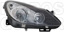 Opel Corsa D 2006-2014 - Fényszóró H7/H1 jobb fekete házas (motoros) TYC