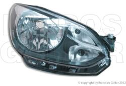 VW Up 2011-2016 - Fényszóró H4 jobb fekete házas (motorral) TYC
