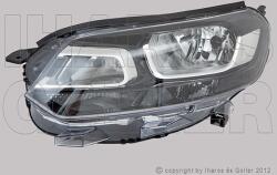 Citroen Jumpy 2016- - FSZ H1/H7 bal, fekete házas (motorral) TYC