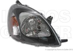 Toyota Yaris 1999-2003 - Fényszóró H4 jobb, fekete h. (motorral) TYC
