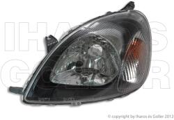 Toyota Yaris 1999-2003 - Fényszóró H4 bal, fekete h. (motorral) TYC