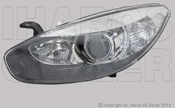 Renault Fluence 2013- - Fényszóró 2H7 bal, fekete házas (motorral) TYC