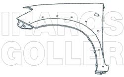 Toyota Hilux 2005-2011 Vigo - Első sárvédő bal, díszléc lyukkal 4WD (-11.08)