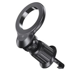 USAMS autós tartó (szellőzőre, 360°, magsafe + mágnesgyűrű) fekete (ZJ75ZJ01)