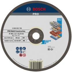 Bosch PRO Multi Material egyenes vágókorong, 180x1, 6x22, 23 mm, fém, műanyag, üreges téglához (2608602766) - megatool