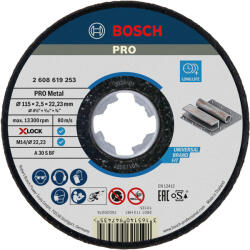Bosch PRO Metal X-LOCK, M14 vágókorong, 115x2, 5x22, 23 mm, fémhez (2608619253) - megatool