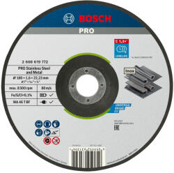 Bosch PRO egyenes vágókorong, 180x1, 6x22, 23 mm, fémhez, inoxhoz (2608619772) - megatool