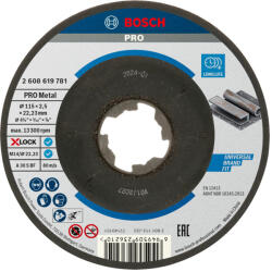 Bosch PRO Metal X-LOCK, M14 hajlított vágókorong, 115x2, 5x22, 23 mm, fémhez (2608619781) - megatool