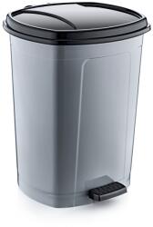 Özer Plastik Műanyag pedálos szemetes, ezüst/fekete 50L (D095X38) - alphadenthigienia