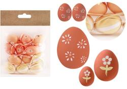  IRIS dekor műanyag tojás x12 narancs virágos/csíkos3x4cm (72027) - officedepot