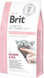 Brit Veterinary Diets BRIT GF Veterinary Diet Hypoallergenic, Somon cu Mazăre, dietă veterinară pisici, hrană uscată fără cereale, afecțiuni digestive și dermatologice, 2kg