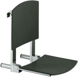 Keuco Plan Care - Zuhanyzószék 31x36 cm, lógó, háttámlával, fekete/króm 34981010037 (34981010037)