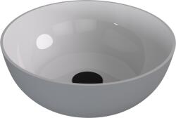 SAPHO BANERA ROUND öntöttmárvány mosdó, átm: 39cm, fehér/matt szürke (14337.32) (14337.32)