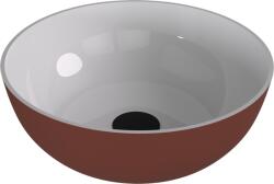 SAPHO BANERA ROUND öntöttmárvány mosdó, átm. : 39cm, fehér/matt barna (14337.72) (14337.72)