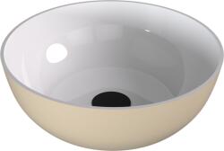SAPHO BANERA ROUND öntöttmárvány mosdó, átm: 39cm, fehér/matt bézs (14337.82) (14337.82)