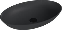 SAPHO BANERA OVAL öntöttmárvány mosdó, 60x40cm, matt antracit (14397.51) (14397.51)