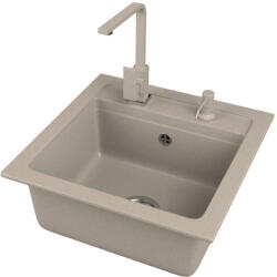  Gránit mosogató EOS Torino + Design csaptelep + adagoló (bézs)
