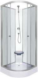Kerra Evora White 80 hátfalas zuhanykabin zuhanytálcával, 80x80x205 cm (EVORAWH80) - geminiduo