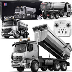 EE Mercedes Arocs METAL kormányozható billenős teherautó EE mozgó félpótkocsi 1: 20 RC0667
