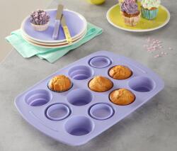 Tchibo Összecsukható szilikon muffin sütőforma Orgonalila