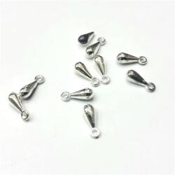  Gyöngy alkatrész- láncvég csepp alakú 10mm ezüst 10db/csomag