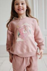 Konges Sløjd gyerek felső LOU GLITTER SWEATSHIRT OCS rózsaszín, nyomott mintás, KS101562 - rózsaszín 86