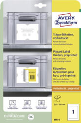 Avery Zweckform Etikett címkehordozó, 220 x 160 mm, fehér, 8003-5 Avery (8003-5)