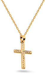 Heratis Forever Arany kereszt gravírozással és matt felülettel, 14K IZ31492