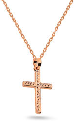 Heratis Forever Kereszt medál gravírozással és mattítással, 9K rosé arany IZ31492RHR