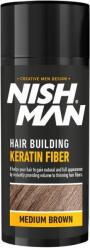 Nish Man Keratin Fiber hajdúsító és színező, középbarna, 20g - hajpatika