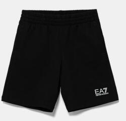EA7 Emporio Armani gyerek pamut rövidnadrág fekete, állítható derekú, 7B000026 AF10380 - fekete 140