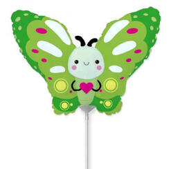 Flexmetal Fólia lufi mini, Mosolygó Pillangó, zöld, 14