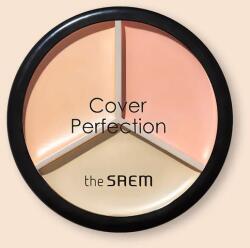 the SAEM Háromszoros fedőápoló az arcra Cover Perfection Triple Pot Concealer - 4.5 g, 4.5 g, 4.5 g No. 3 Correct Up Beige