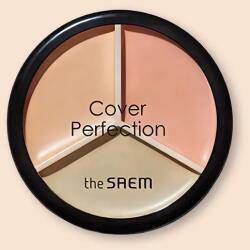 the SAEM Háromszoros fedőápoló az arcra Cover Perfection Triple Pot Concealer - 4.5 g, 4.5 g, 4.5 g No. 1 Correct Beige