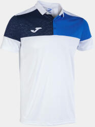  Joma crew short sleeve polo white royal