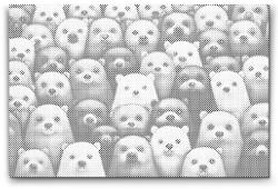  PontPöttyöző - Medve, amerre csak nézel Méret: 40x60cm, Keretezés: Kartonlemezen, Szín: Kék