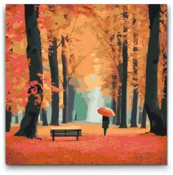  Festés számok szerint - Őszi erdő Méret: 50x50cm, Keretezés: Kartonlemezen