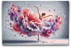 Gyémántszemes kirakó - Balerina - harmonikus tánc Méret: 40x60cm, Keretezés: Kartonlemezen, Gyémántok: Négyzet alakú