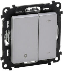 LEGRAND Димер бутонен R3-400W L3-400VA LED3-75W цвят алуминий Valena Life - 752362 (752362)
