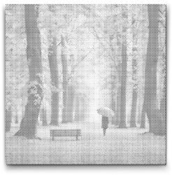 PontPöttyöző - Őszi erdő Méret: 50x50cm, Keretezés: Kerek keret, Szín: Kék