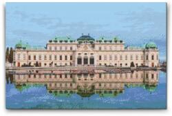  Gyémántszemes kirakó - Belvedere kastély Méret: 40x60cm, Keretezés: Kartonlemezen, Gyémántok: Négyzet alakú