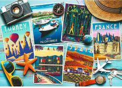 Trefl - Puzzle Cărți poștale de vacanță - 1 000 piese Puzzle