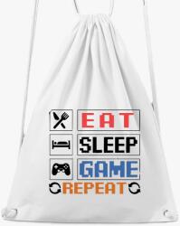 Los Polos Eat sleep game repeat felirat tornazsák