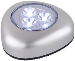 GLOBO 31909 LED lámpa pushlight Flashlight 3x0, 21W | 20lm | 6400K - nyomógombos kapcsoló, 3xAAA elemmel működik-tartozék, ezüstszínű