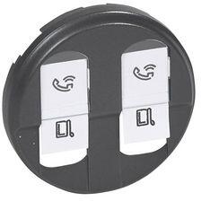 Legrand Céliane fedlap 2xRJ45 adatcsatlakozóhoz műanyag címketartó nélkül grafit LEGRAND - 067952