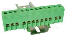 TRACON Szigetelt PE-sín 6x9mm 12x2, 5-16mm2 zöld 63A sárgaréz kezeletlen TRACON - NPE-ZG