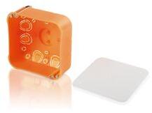 F-TRONIC Gipszkarton kötődoboz 1-es négyzetes 107mmx 107mmx narancs műanyag csavarral E116 F-TRONIC - 7350033